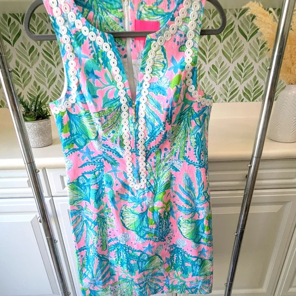 Lilly Pulitzer Delia Stretch Shift Dress Hip Nautic 6 - Picture 4 of 15